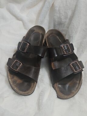 Birkenstock Arizona Oiled Leather Sandals Brown Men's EU 46 US 12 Regular Fit